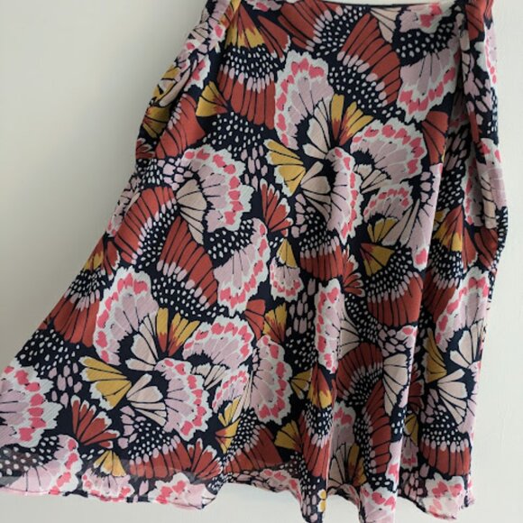 Boden Pink and Yellow A-Line Skirt - Picture 9 of 10